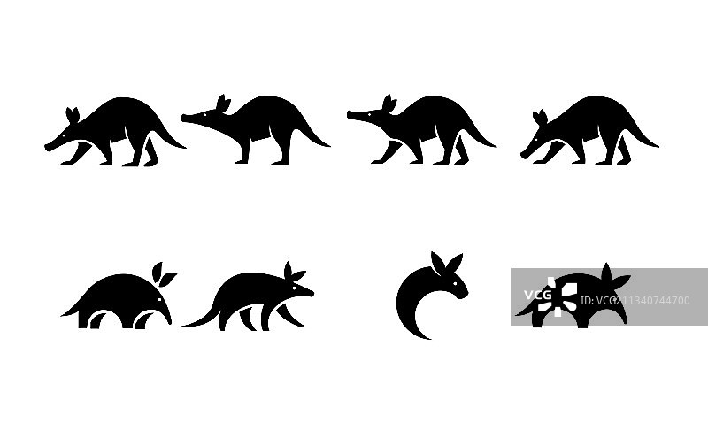 极简风格的土豚黑色logo设计图片素材