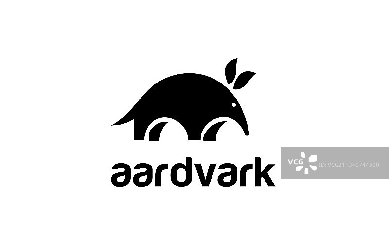 极简风格的土豚黑色logo设计图片素材