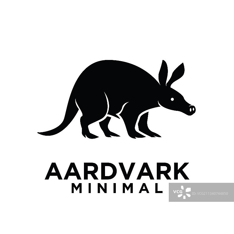 极简风格的土豚黑色logo设计图片素材