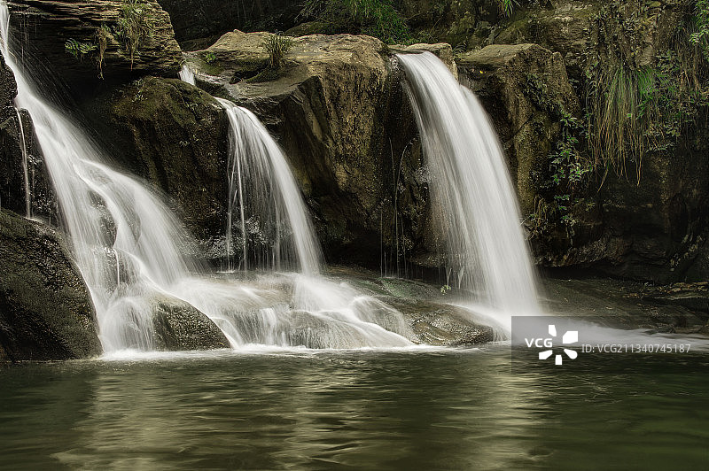 江西庐山瀑布夏季风光图片素材
