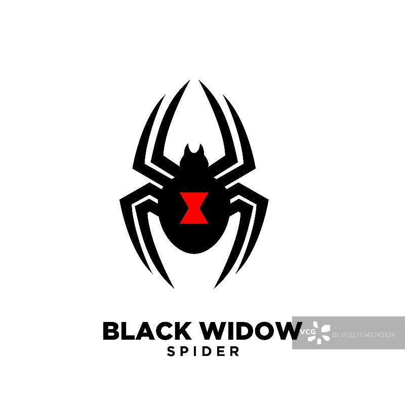 红色黑色寡妇蜘蛛标志图标设计图片素材