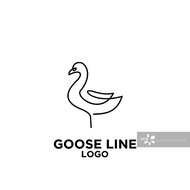 黑色鹅线条标志图标设计图片素材