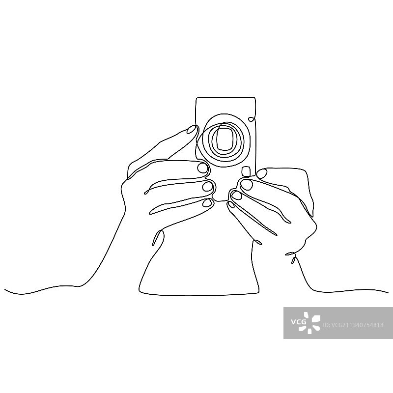 手持拍摄连续线条画图片素材