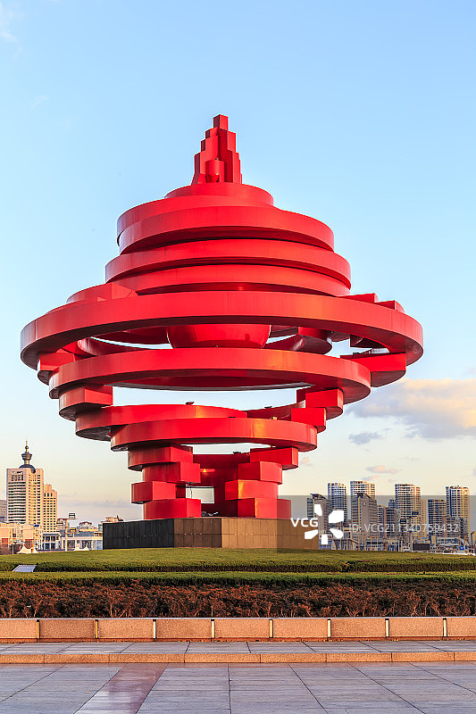 青岛海岸线建筑景观街景图片素材