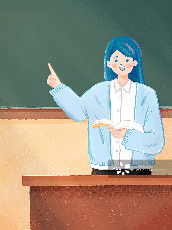 讲课的老师竖版图片素材