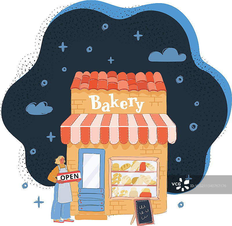 女人拿着打开的标牌图片素材