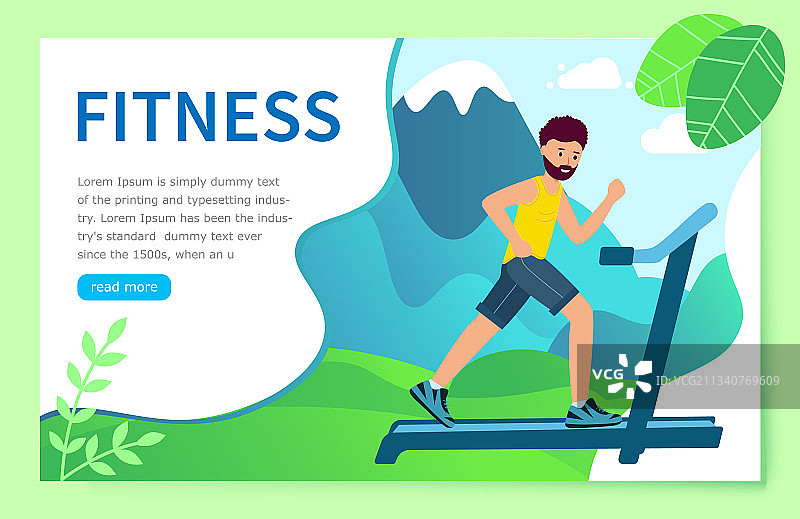 健身网站概念：成年人跑步图片素材