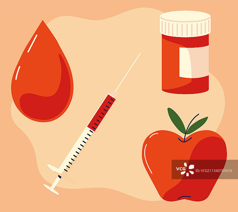 糖尿病图标合集图片素材