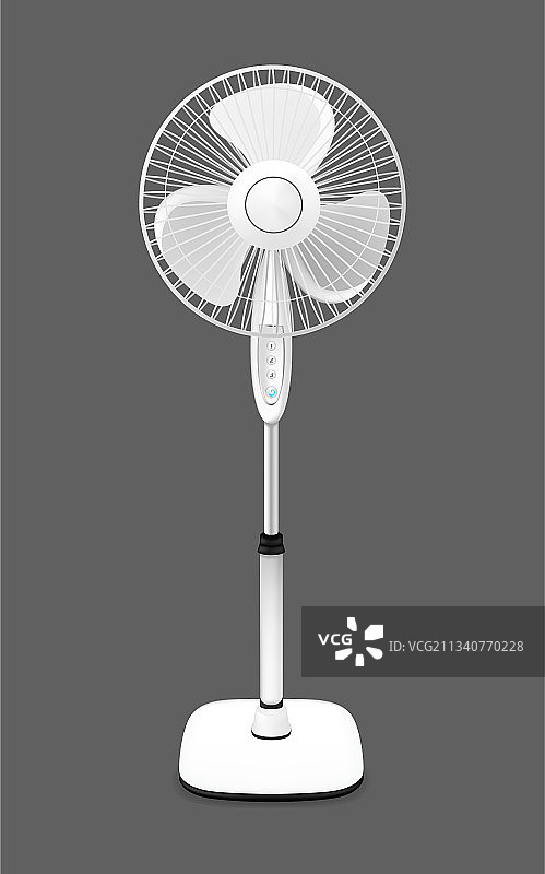 逼真细致的3D白色立式风扇图片素材