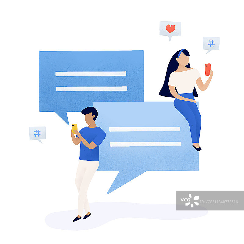 带语音气泡的用户图片素材