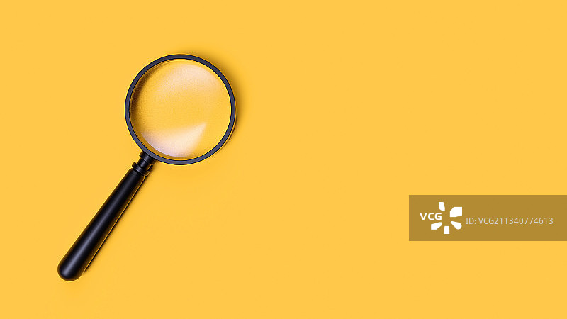 纯色背景上的放大镜概念插图图片素材