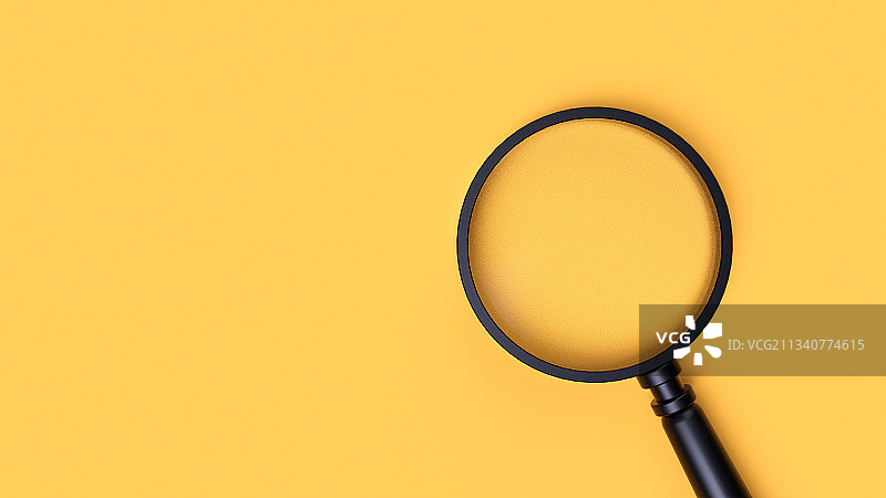 纯色背景上的放大镜概念插图图片素材