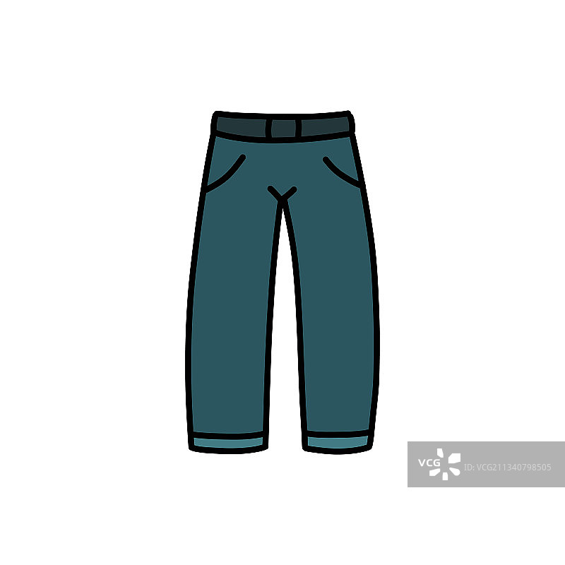 彩色线条牛仔涂鸦图标图片素材