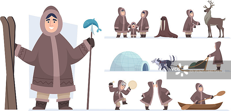 爱斯基摩民族人物阿拉斯加人图片素材