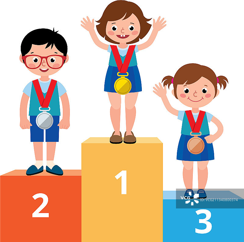 穿着校服的一群儿童学生图片素材