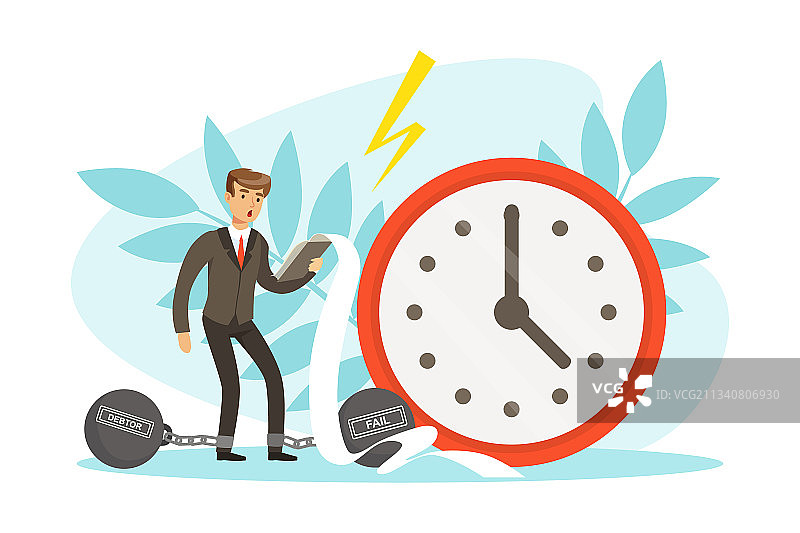 背负债务的失意商人图片素材