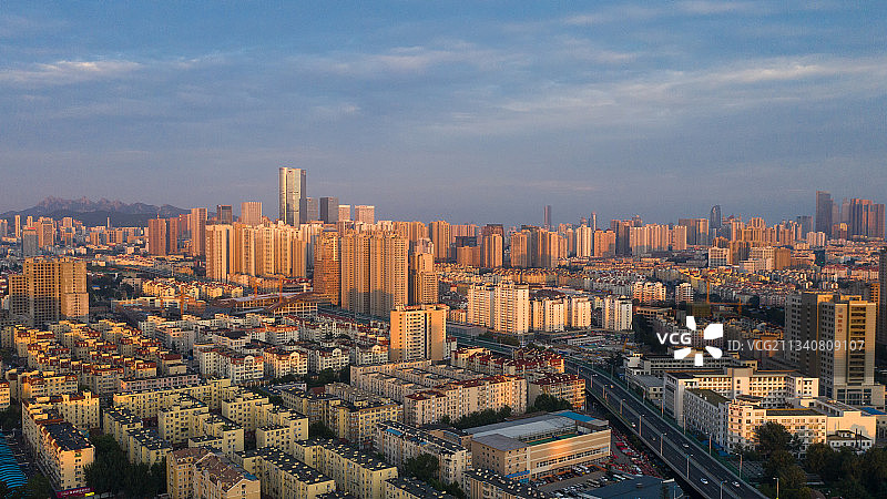 俯拍城市风光图片素材