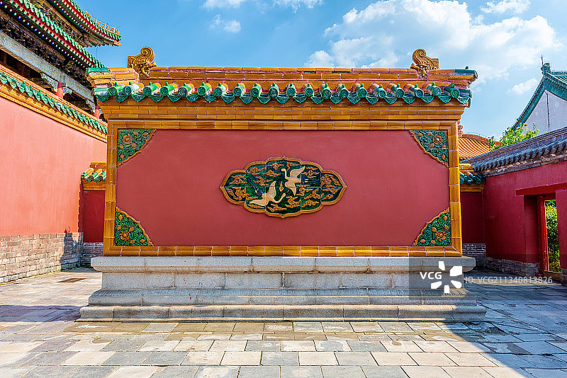 中国辽宁沈阳故宫的影壁图片素材