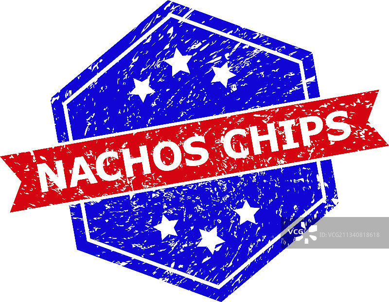 六边形双色玉米片印章图片素材