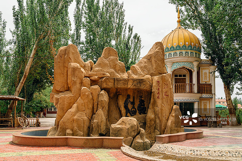 新疆维吾尔自治区吐鲁番地区坎儿井景区建筑图片素材