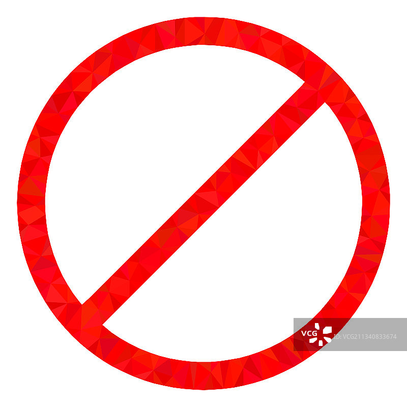禁止三角形低多边形扁平图标图片素材