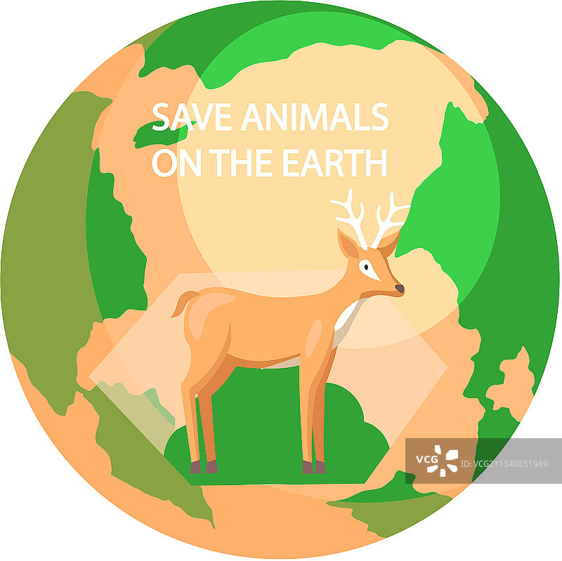 拯救地球动物概念：野生动物鹿图片素材