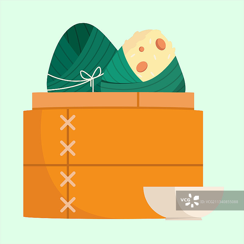扁平风格龙舟粽子图片素材