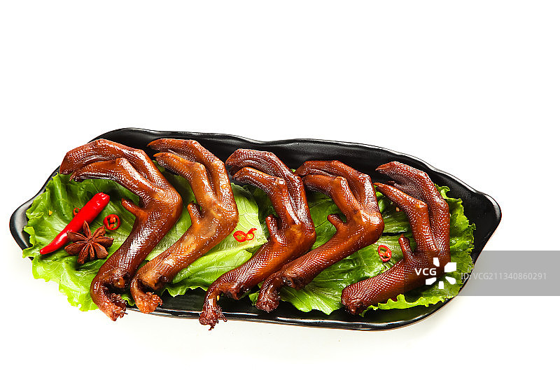 白底上的香辣鸭爪图片素材