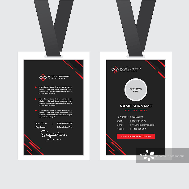 带照片占位符的高档员工证图片素材