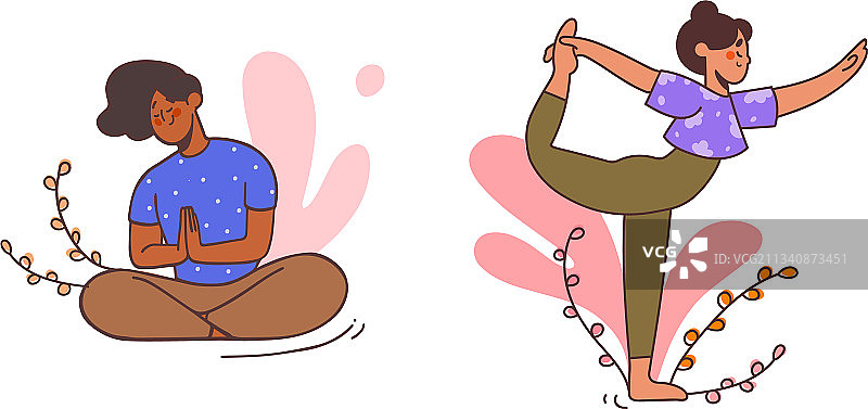 晨间瑜伽姿势图片素材