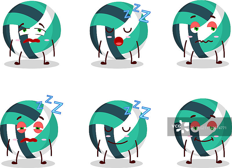 困倦的卡通排球图片素材