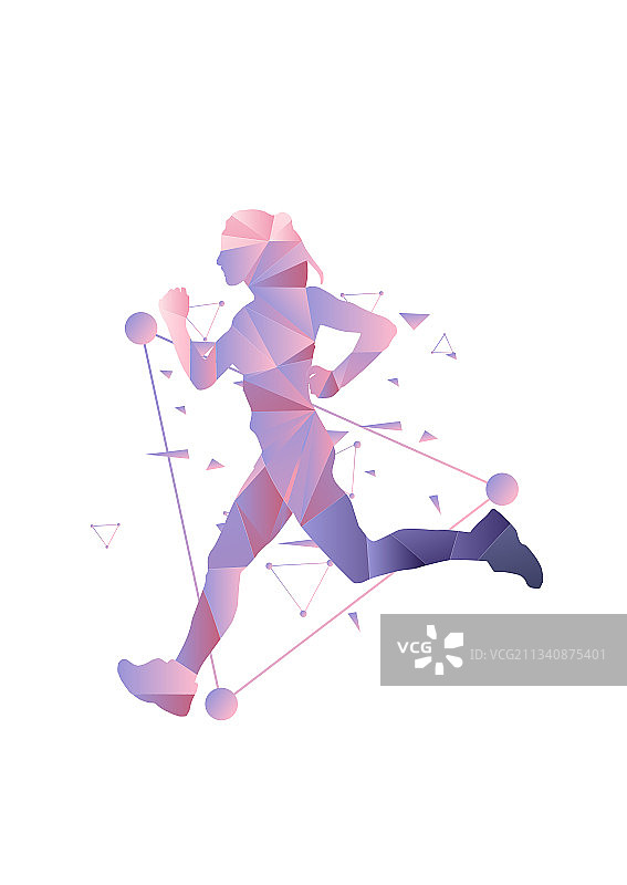 抽象风运动人物网跑步操配色1图片素材