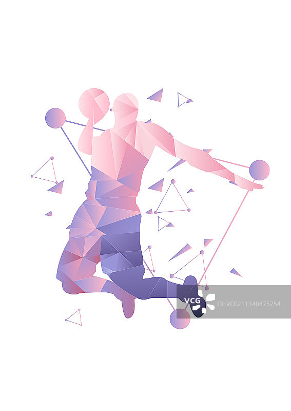 抽象风运动人物篮球配色1图片素材