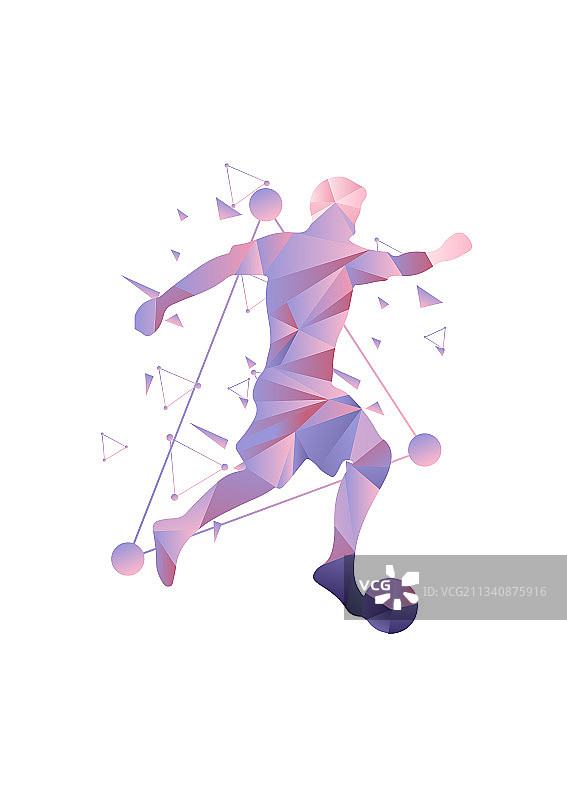 抽象风运动人物足球配色1图片素材