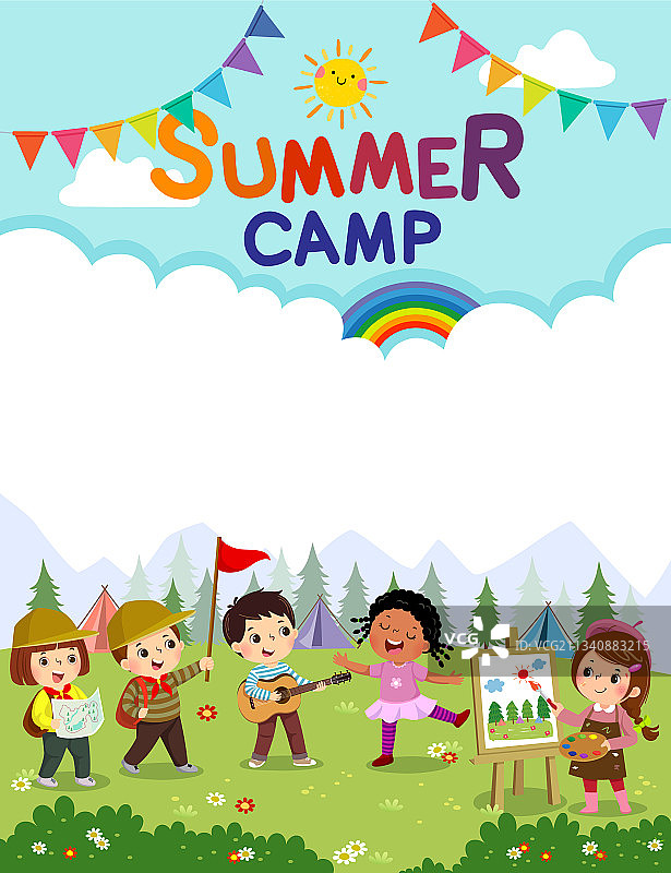儿童夏令营海报图片素材