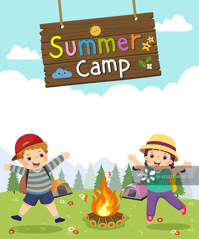 儿童夏令营海报图片素材