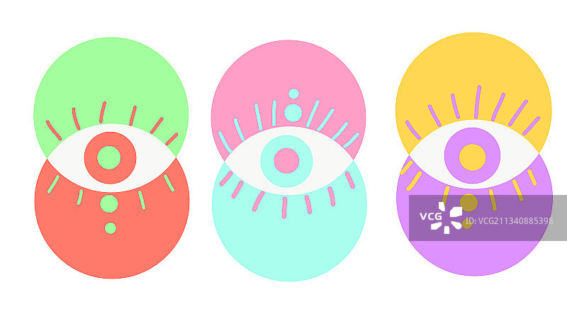 彩色抽象眼睛图片素材