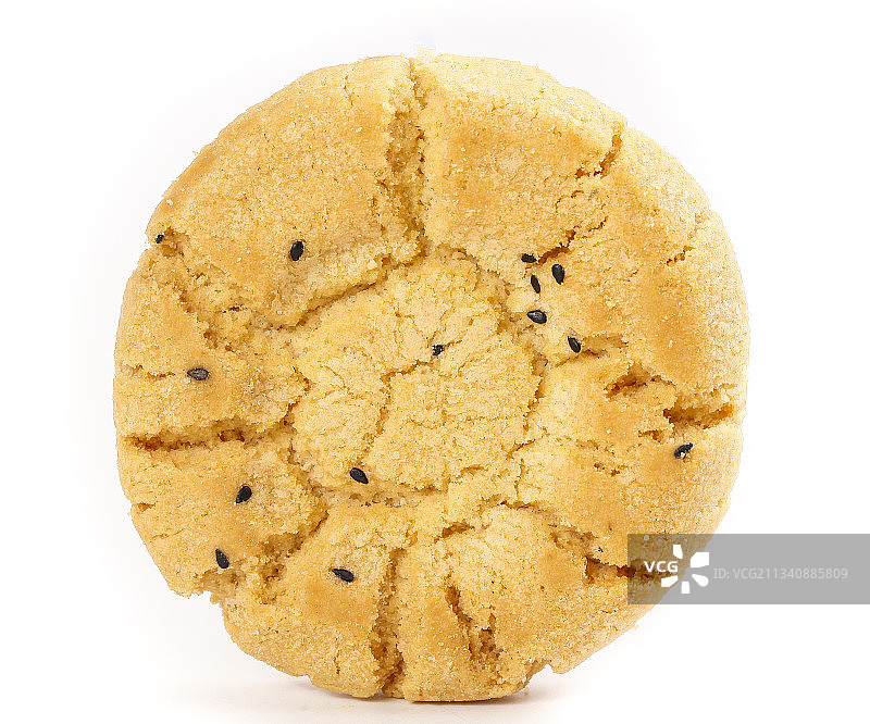 白底上摆放着桃酥饼图片素材