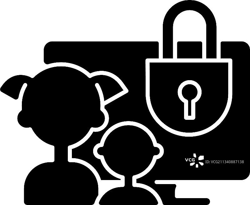 家长控制黑标志图片素材