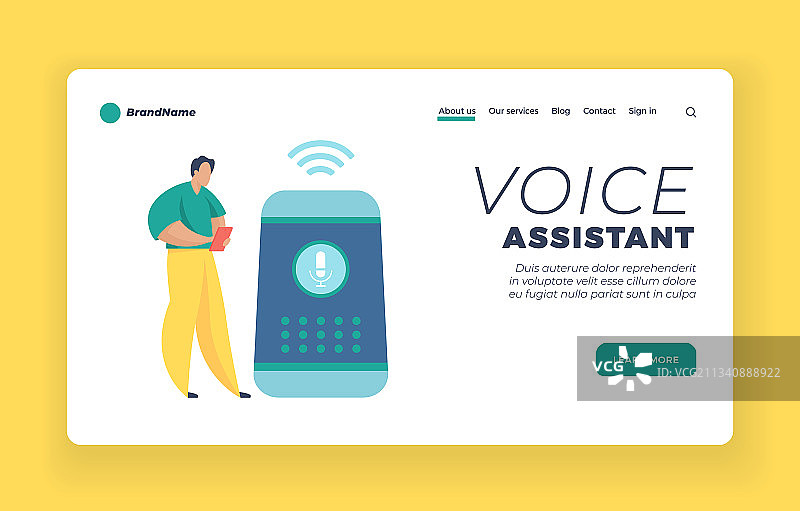 智能音箱虚拟助手着陆页图片素材