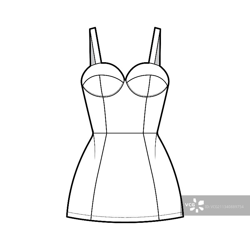 管状连衣裙技术时装设计图片素材