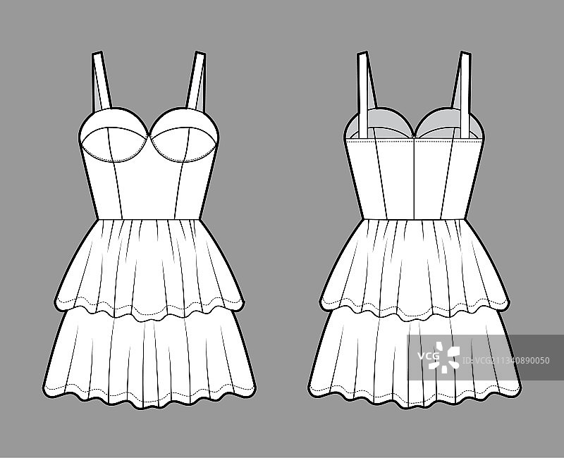 胸衣连衣裙技术时尚图片素材