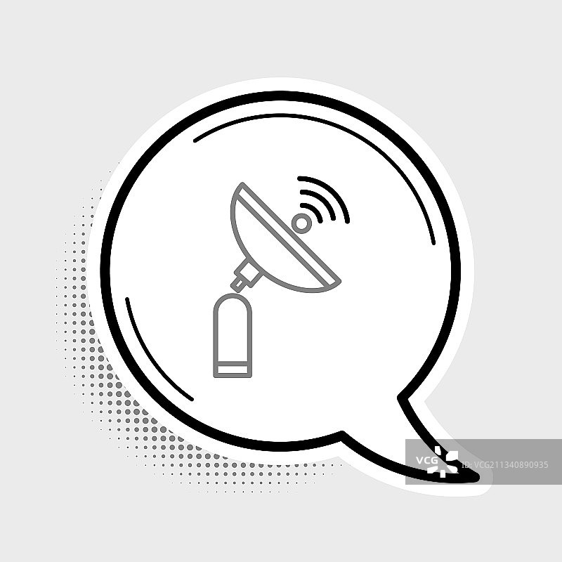 灰色背景上的雷达线条图标图片素材