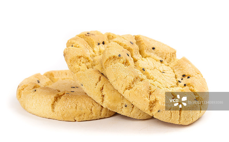 白底上摆放着桃酥饼图片素材