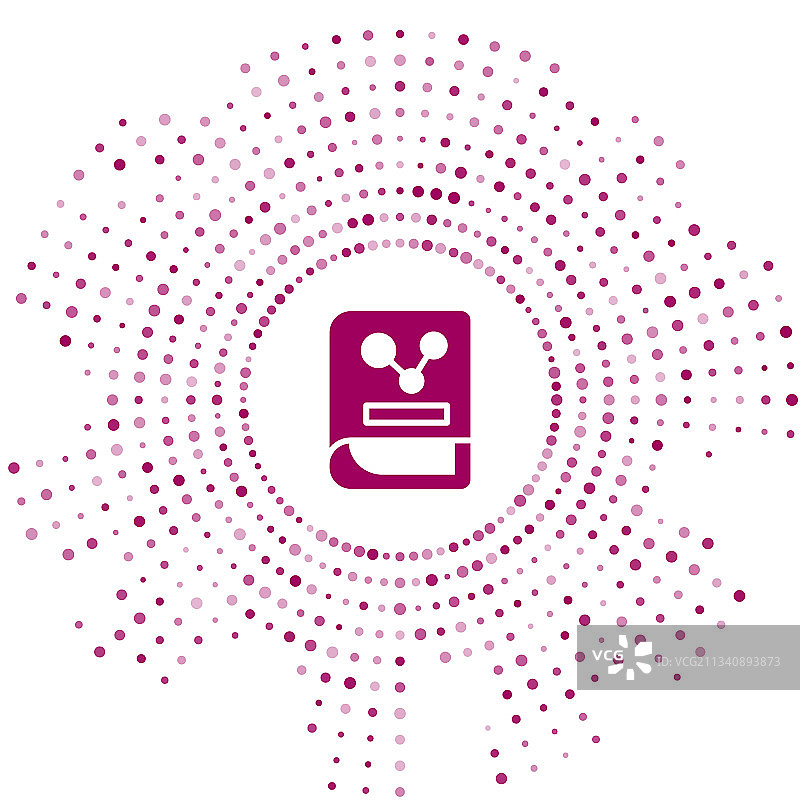 白色背景上的紫色化学书图标图片素材