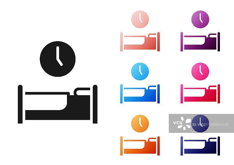 白色背景上的黑色睡眠时间图标图片素材