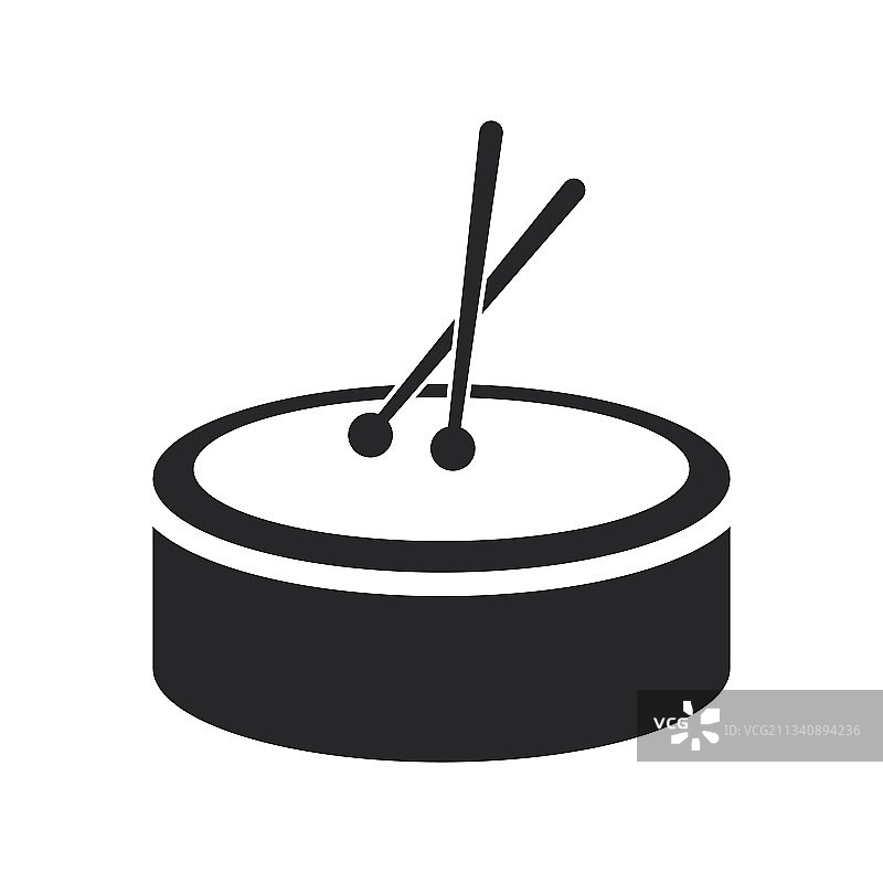 带鼓槌的黑色鼓打击乐器图片素材