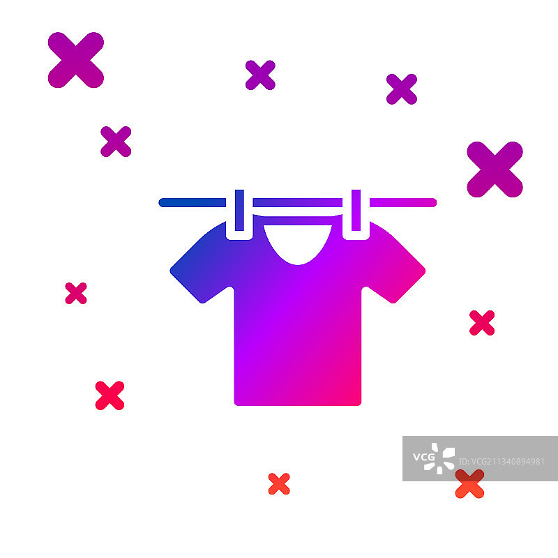 白色背景上的彩色晾衣图标图片素材