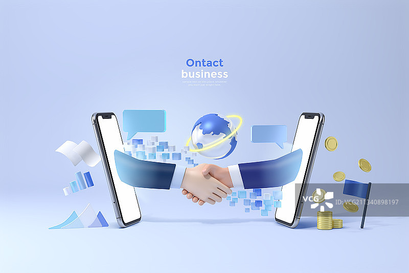 通过远程在线方式进行全球商务图片素材