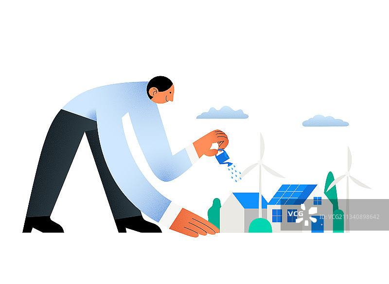 环保商业增长矢量插画图片素材